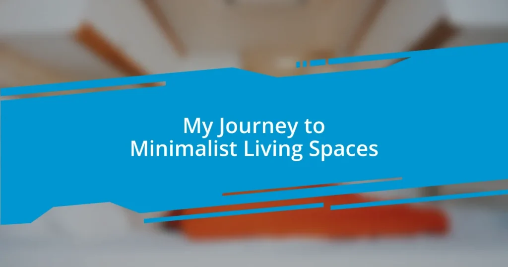 My Journey to Minimalist Living Spaces