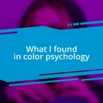 What I found in color psychology