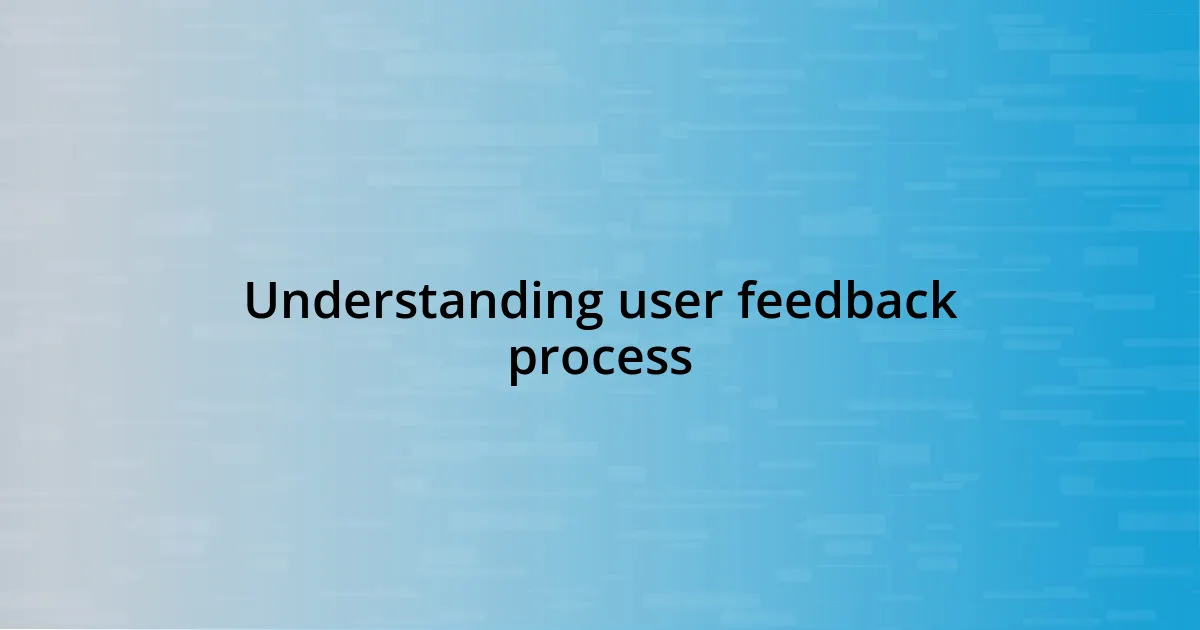 Understanding user feedback process