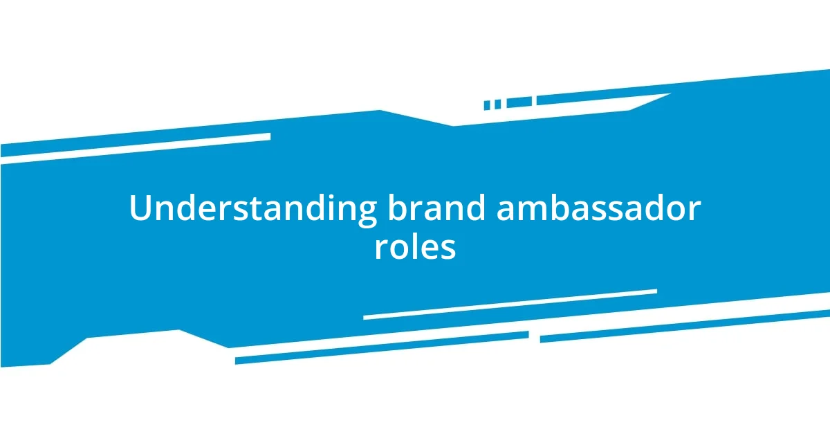 Understanding brand ambassador roles