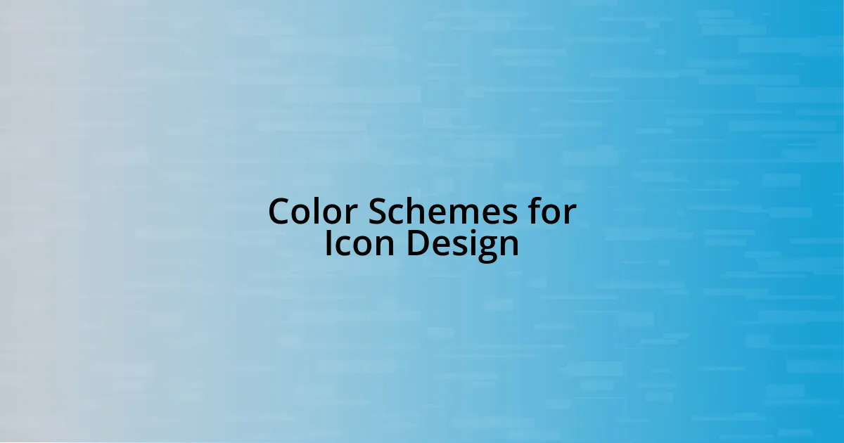 Color Schemes for Icon Design